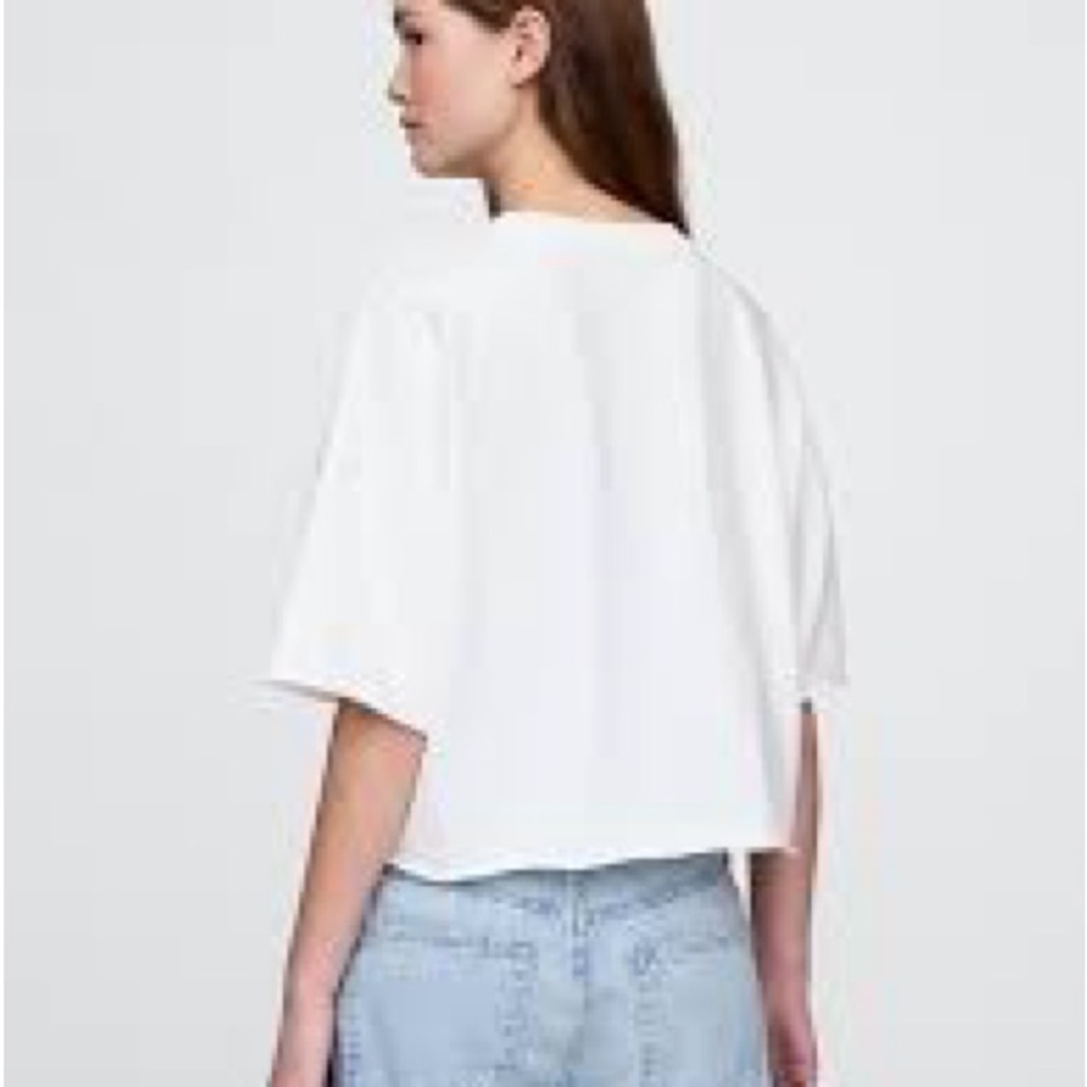 Gap Women's White Cropped Sweatshirt Top - Picture 2 of 7